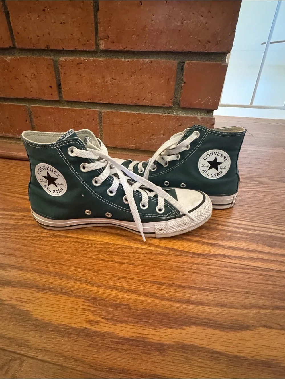 Green High Top Converse size 7.5 W - Picture 3 of 5